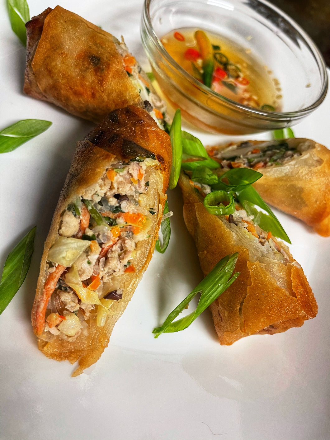 Chicken & Enoki Spring Rolls